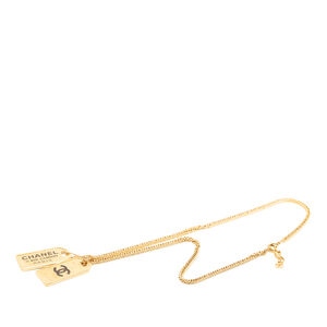 Pre-Loved Chanel CC Gold Plated 31 Rue Cambon Dog Tag Pendant Necklace